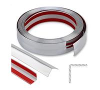 Giwnhvx Lucido multifunzionale modanatura Trim, Peel and Stick Inside Outside Corner Guard per parete tavolo bordo porta telaio argento