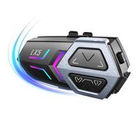 Giwnhvx LX5, cuffie per casco da moto, interfono in rete, per 10 piloti, 2000 m, altoparlante vivavoce, Bluetooth 5.3, impermeabile, 1 pezzo