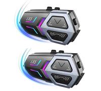 Giwnhvx LX5, cuffie per da moto, interfono in rete, per 10 piloti, 2000 m, altoparlante vivavoce, Bluetooth 5.3, impermeabile, 2 pezzi