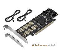 Giwnhvx M.2 NVMe SSD NGFF Un PCIE 3.0 Adattatore X16 Chiave M Chiave B MSATA Espansione PCI Riser Convertitore 3 nel 1,Nero