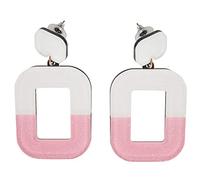 Giwnhvx Macarons Colore Orecchini Quadrati Acrilico Personalità Coreana Colore Hollow Orecchini in Acetato Geometrico Rosa