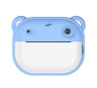 Giwnhvx Macchina fotografica di stampa dei bambini Doppia fotocamera 240MP 1080P Macchina fotografica stampabile One-Touch con 2 rotoli di carta da stampa 57x25mm blu