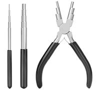 Giwnhvx Mandrino ad anello per fili e pinza 6 in 1 per realizzare gancetti per avvolgere fili di gioielli e formatura a salto, nero