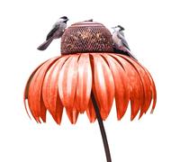 Giwnhvx Mangiatoia per uccelli con supporto, da giardino, a forma di fiore, facile da installare, facile da usare