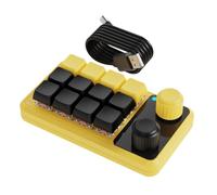 Giwnhvx Manopola Tastiera RGB Gaming Tastiera Meccanica Hotswap Macropad Programmazione Macro Personalizzato Nero Giallo