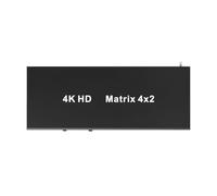 Giwnhvx Matrice di commutazione e splitter 4 x 2 compatibile 4 K 30 Hz con supporto audio e funzione 3D per DVD, HDTV, TV Box, proiettore (presa EU)