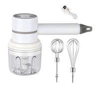 Giwnhvx Mescolatore di Cibo senza 3 Velocità Sbattitore per Uova Elettrico Portatile Mescolatore di Cottura all'Aglio Robot da Cucina Multifunzionale Bianco