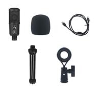 Giwnhvx Microfono USB da a Condensatore Cancellazione del Rumore per PC, Podcast, Microfono con Supporto per C