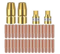 Giwnhvx MIG Kit di accessori per pistola di saldatura, punte di contatto da 0,1 cm, diffusore ugello senza gas, compatibile con saldatore M-100/150Hobart H-9/10