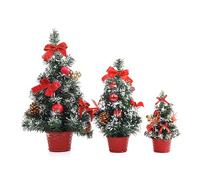 Giwnhvx Mini albero da tavolo casa natale ufficio decorazione festa ornamento famiglia facile da installare facile da usare rosso
