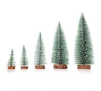 Giwnhvx Mini albero di Natale, piccoli di su base in legno, decorazione per la scrivania di casa