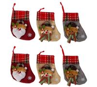 Giwnhvx Mini calze natalizie, ciondolo per albero di Natale, calze di Natale, da appendere, sacchetti di caramelle, sacchetti regalo, durevoli, facili da usare