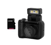 Giwnhvx Mini fotocamera stile SLR Cmos 128 GB con Flash e Dock di ricarica, registratore video portatile DV 1080P con display LCD A