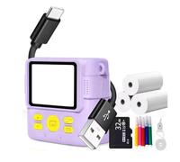 Giwnhvx Mini fotocamera termica portatile, regalo per bambini alla moda per a automatica istantanea, viola