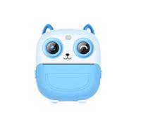 Giwnhvx Mini Stampante Fotocamera Digitale per Bambini 2,4 Pollici 1080P Doppia Macchina Fotografica Portatile per Bambini con Scheda di Memoria per Bambini Blu