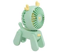 Giwnhvx Mini ventilatore decorativo da tavolo carino cervo animale domestico ricaricabile USB piccolo ventilatore elettrico studente dormitorio decorazione ventilatore verde