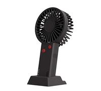 Giwnhvx Mini ventilatore portatile da 2000 mAh, ricaricabile tramite USB, con supporto, super silenzioso, per interni ed esterni, viaggi, nero