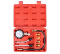 Giwnhvx Misuratore di compressione del motore a benzina con adattatore M10 M14 rosso e nero in plastica+kit tester per cilindro automobilistico in metallo