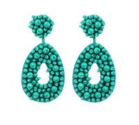 Giwnhvx Moda BoeMe Etnico Geometrico Goccia Orecchini Fatto a Mano Cerchi Perline di Orecchini Partito Ciondolo Orecchini Regali (Verde)