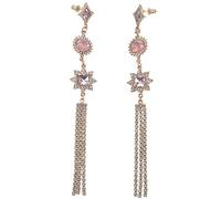 Giwnhvx Moda geometrica Appeso Orecchini Colorato Strass Elegante e Lungo Nappa