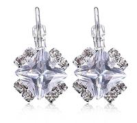 Giwnhvx Moda Geometrica Pietre Preziose Orecchino Stud Moda Orecchini Fai da te per Regalo Ragazza Bianca