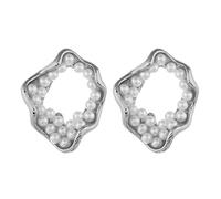Giwnhvx Moda Orecchini Geometrici alla Moda Perline Imitazione Stud Lega Vintage Stud per le Donne
