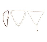 Giwnhvx Moda Semplice Cerchio Rotondo Bar Ciondoli Collane Lunghe di Velluto Multistrato Collana Corta per Le Donne