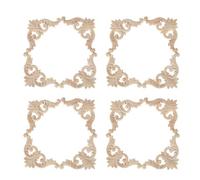 Giwnhvx Modanature angolari in legno intagliato Onlay applique non verniciato decorazione per mobili 16 pezzi 12 x 12 cm