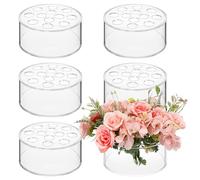Giwnhvx Moneta Maestro Floreale in Acrilico 6 Pezzi per Decorazioni Tavolo da Pranzo Vaso di Fiori Rotondo Matrimonio Vasi di Moneta Padrona a 12 Fori