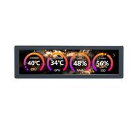 Giwnhvx Monitor USB da 8,8 pollici 1920x480 PC Case Schermo secondario Desktop RGB Ambient Screen, pannello IPS, interfaccia di tipo C grigio spazio