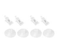 Giwnhvx Morsetto a clip a ventosa da parete in plastica trasparente, 47 mm, 4 pezzi