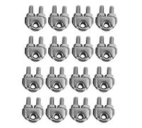 Giwnhvx Morsetto per cavi in acciaio inox, 16 pezzi, 0,3 cm, 3 mm