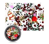Giwnhvx Nail Colorato Nail Natale Strass Seria 3D Manicure Nail Art DeCor DIY Rivetto Perla SD-04
