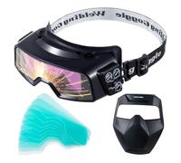 Giwnhvx Occhiali da saldatura oscuranti automatici, tinta ampia gamma 4/5-9/9-13, occhiali da saldatura con maschera per saldatura e 10 lenti di ricambio