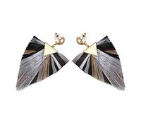 Giwnhvx Orecchini a sospensione Nappa Raphia Serie di Colore Geometrico Alla Moda Per Le Signore Nero E