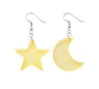 Giwnhvx Orecchini asimmetrici trasparenti Star Moon Crochet Orecchio Asimmetrico Pentagonale