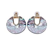 Giwnhvx Orecchini colorati rotondi per le donne di design orecchini a forma di U con conchiglia di abalone da sposa