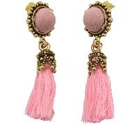 Giwnhvx Orecchini Di Nappa Piccolo Per Le Donne Palla Di Velluto Goccia Frange Dichiarazione Di Palla Di Velluto Vintage Alla Moda Per Rosa