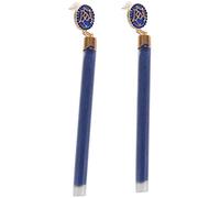 Giwnhvx Orecchini Lunghi Da Orecchino Etnico Appeso Di Grande Pompon Boemiano Blu Re