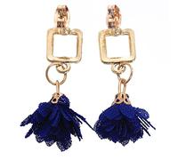 Giwnhvx Orecchini pendenti a quadretti corti in tessuto floreale vintage orecchini pendenti per regali accessori da blu