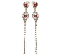 Giwnhvx Orecchini pendenti alla moda in orecchini a pompon lungo rosso versione coreana femminile orecchini