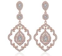 Giwnhvx Orecchini pendenti da matrimonio, orecchini da donna, orecchini pendenti in stile art deco, per donne o rosa