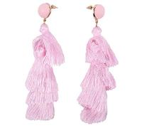 Giwnhvx Orecchini pendenti in stile bohémien con nappa, eleganti orecchini da donna con frange rosa