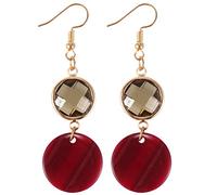 Giwnhvx Orecchini pendenti vintage geometrico in resina estiva cerchio moda ragazze grigio e rosso