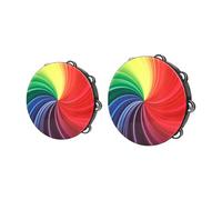 Giwnhvx Orff - Set di tamburi a percussione da 25,4 cm + 20,3 cm, con campana a mano, per bambini, accessori per danza