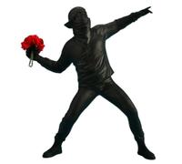 Giwnhvx Ornamenti di Fiori Scultura Arte Astratta Ornamenti Statuetta Soggiorno Studio Decorazione Nero