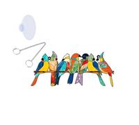 Giwnhvx Ornamento di Arazzi di Finestra di Uccelli Macchiati Multicolore, Uccelli Acchiappasole in Acrilico su un Pannello di Finestra in 15,4 x 10,9 cm
