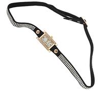 Giwnhvx Orologio chic al quarzo, cinturino con cristalli/colore diverso (Nero)