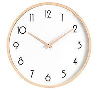 Giwnhvx Orologio da parete in legno per soggiorno, semplice, silenzioso, camera da letto, orologio al quarzo da parete