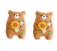 Giwnhvx Orso di Bouquet di Abbraccio di Tasca, Orso di Bouquet in Miniatura Floreale Carino, Regalo per Amici Giorno di Laurea Marrone